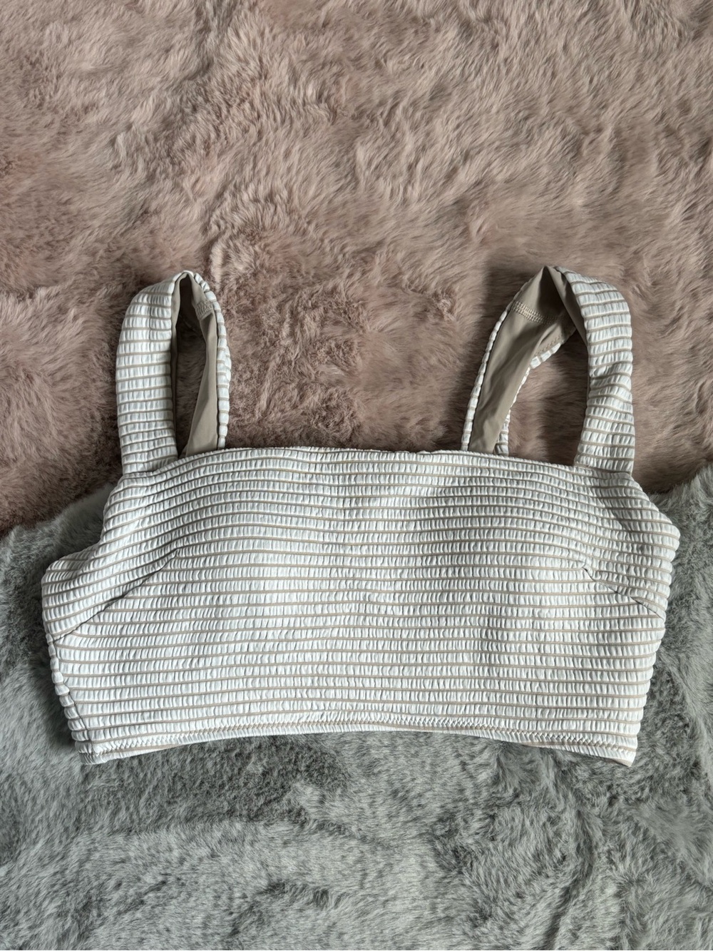 Lululemon white striped sports bra
